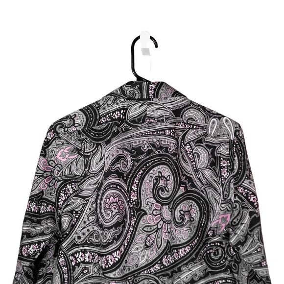 Chaps Ralph Lauren Womens Shirt Button Up Paisley Long Sleeve Blouse Top Size PL - Picture 6 of 8